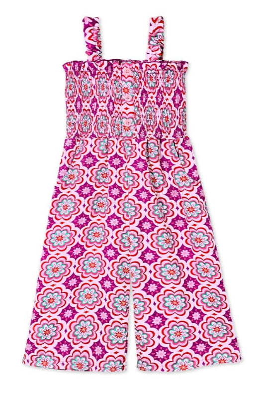 Romper w/ Smocking & Side Pockets