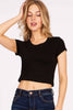 Crop Top Baby Tee: BLACK