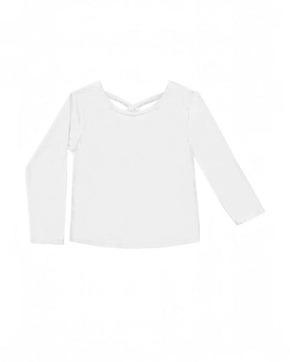 White T-Shirt with Criss Cross Back