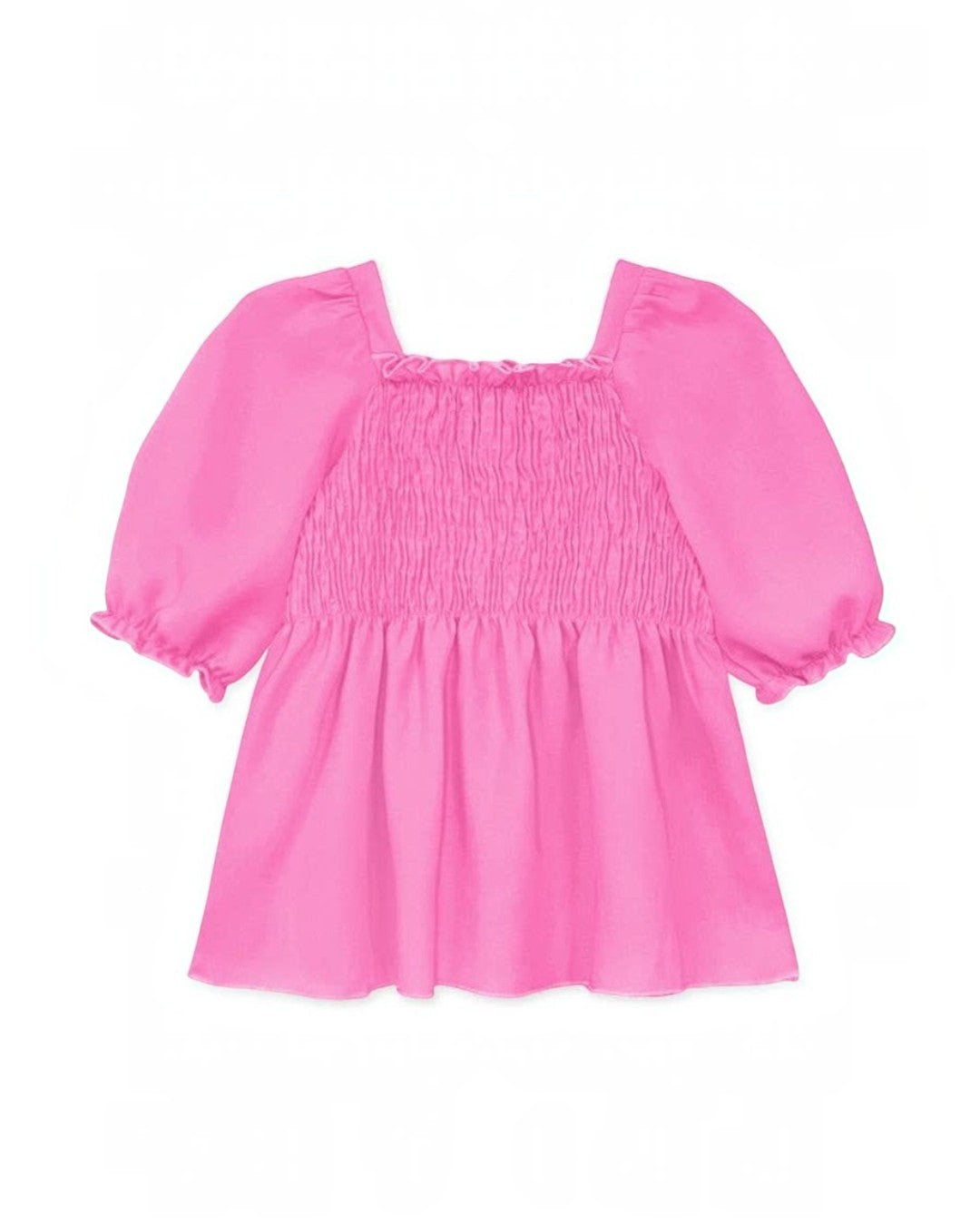 pink puff sleeve top