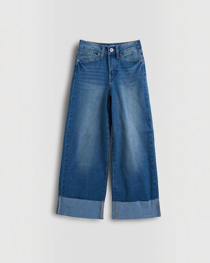 YMI Wide Leg Mega Cuff Jeans