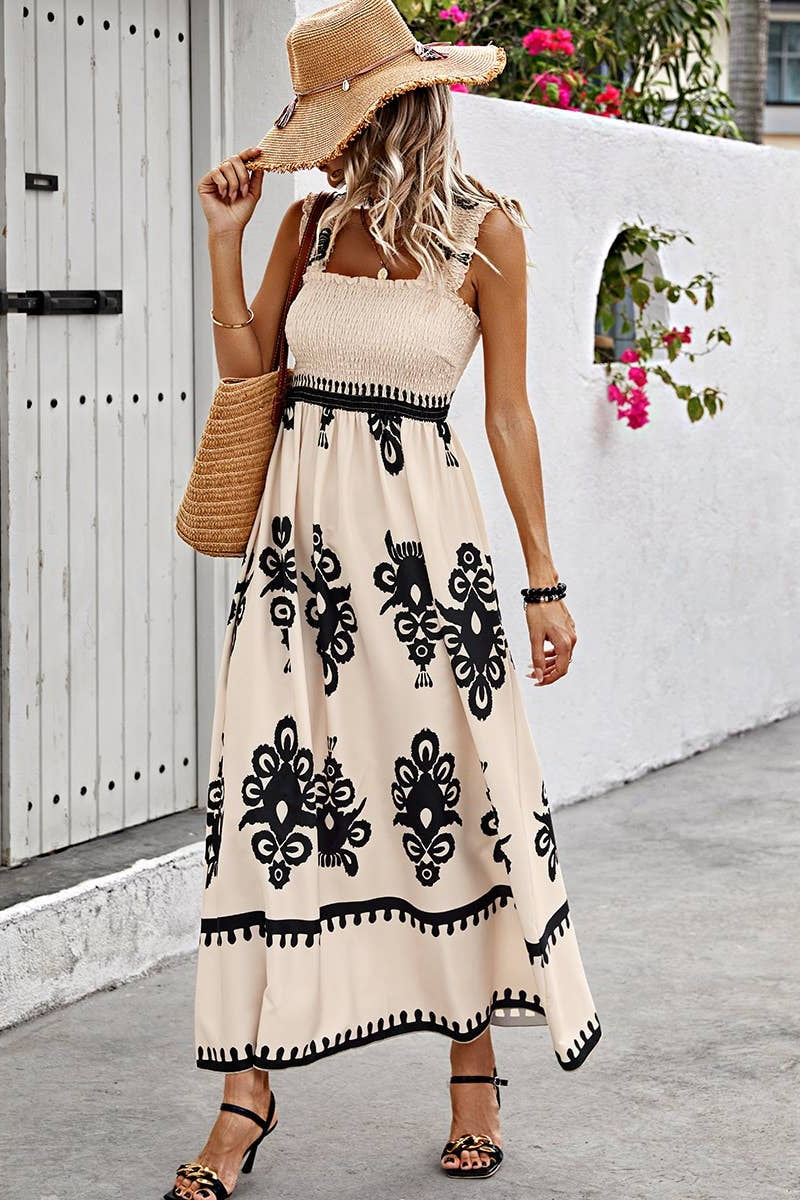 Ruched Square Neck Dress