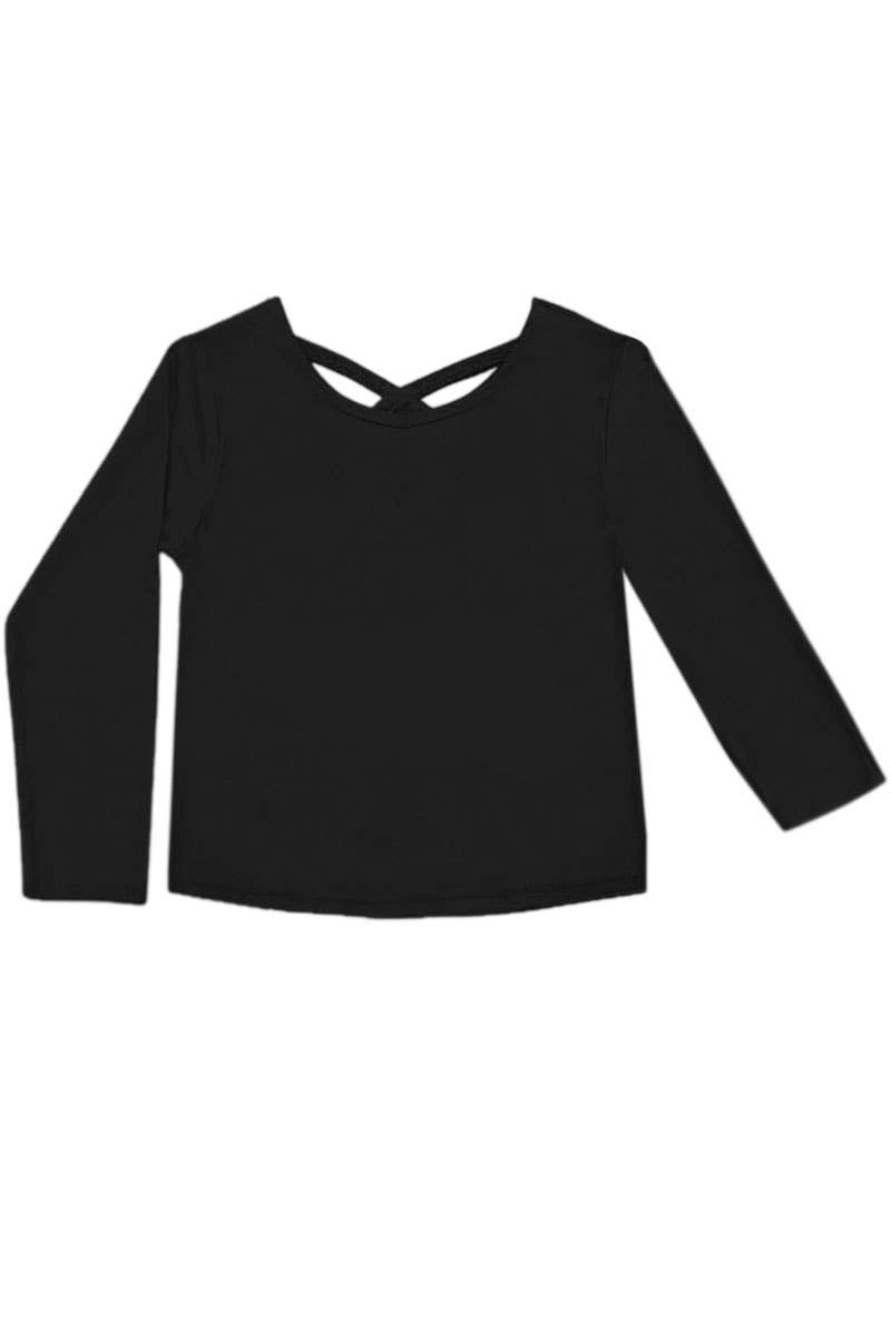Black T-Shirt with Back Criss Cross