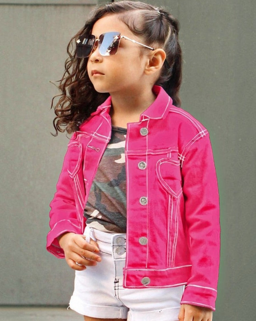 Girl's Pink Denim Jacket - Calla Lily Cosmetics + CL kids