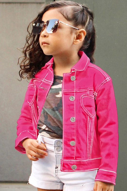 Girl's Pink Denim Jacket - Calla Lily Cosmetics + CL kids