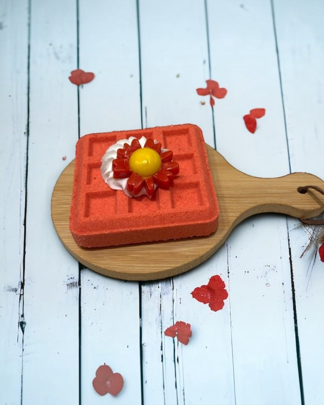 Waffle Bath Bomb - Red Orange - Calla Lily Cosmetics + CL kids