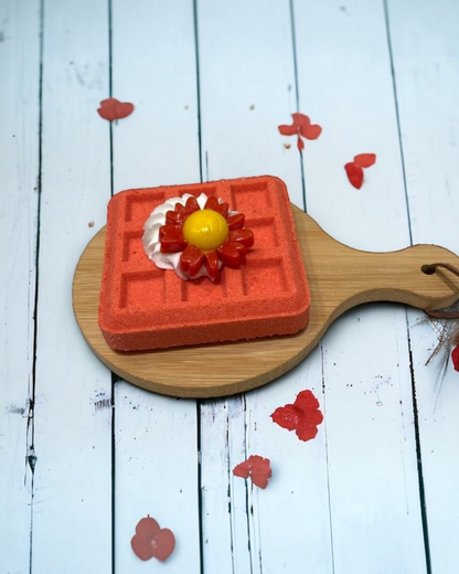 Waffle Bath Bomb - Red Orange - Calla Lily Cosmetics + CL kids