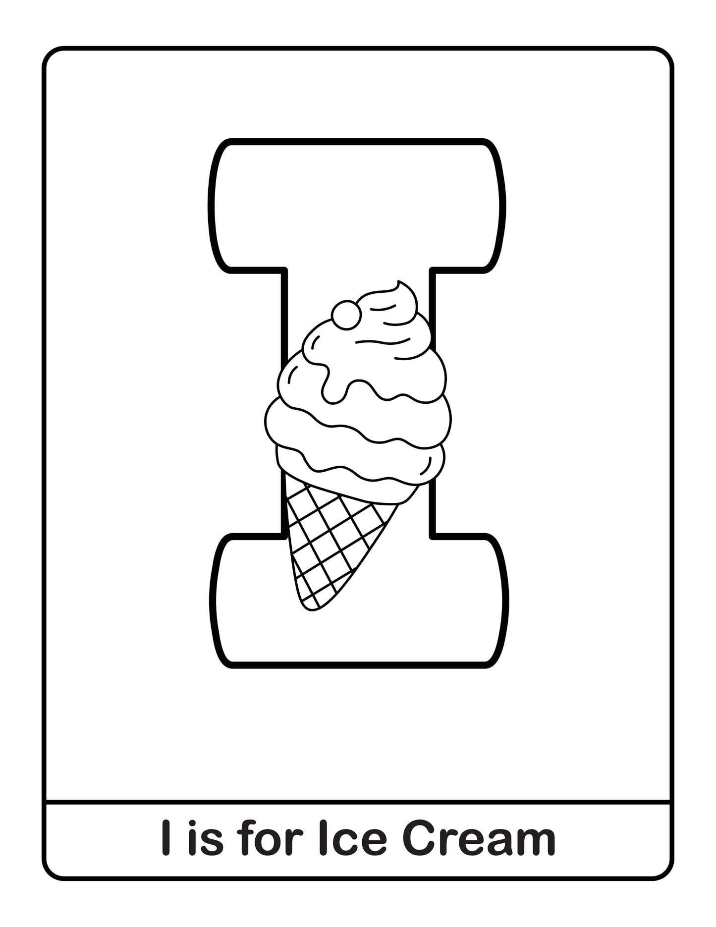 I is for Ice Cream? Coloring Sheet
