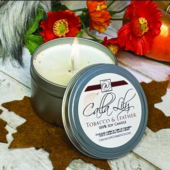 Tobacco and Leather Candle - Calla Lily Cosmetics + CL kids