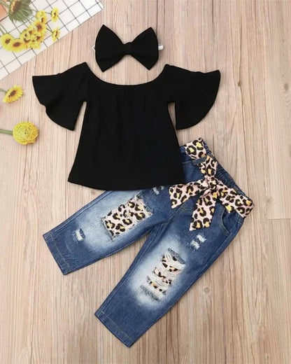 Top and Cheetah Print Jeans - Calla Lily Cosmetics + CL kids