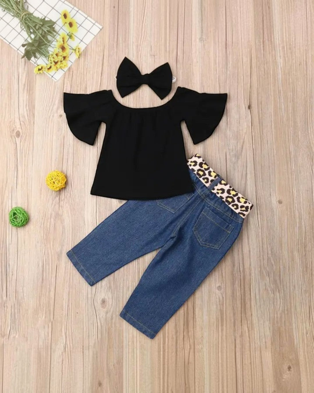 Top and Cheetah Print Jeans - Calla Lily Cosmetics + CL kids