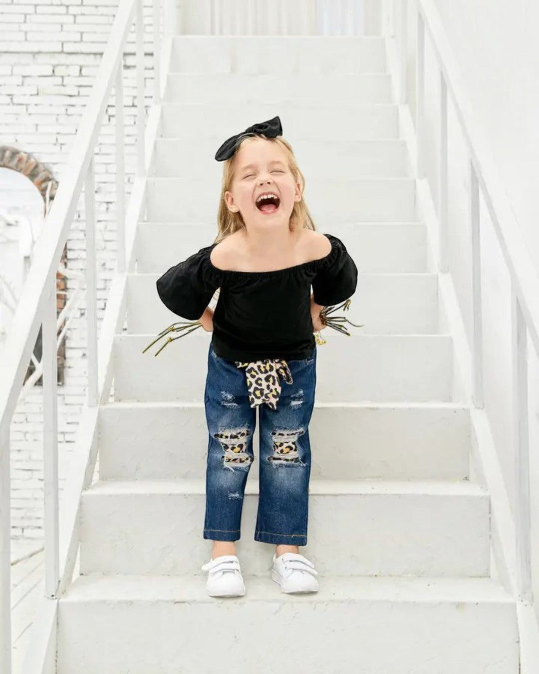 Top and Cheetah Print Jeans - Calla Lily Cosmetics + CL kids