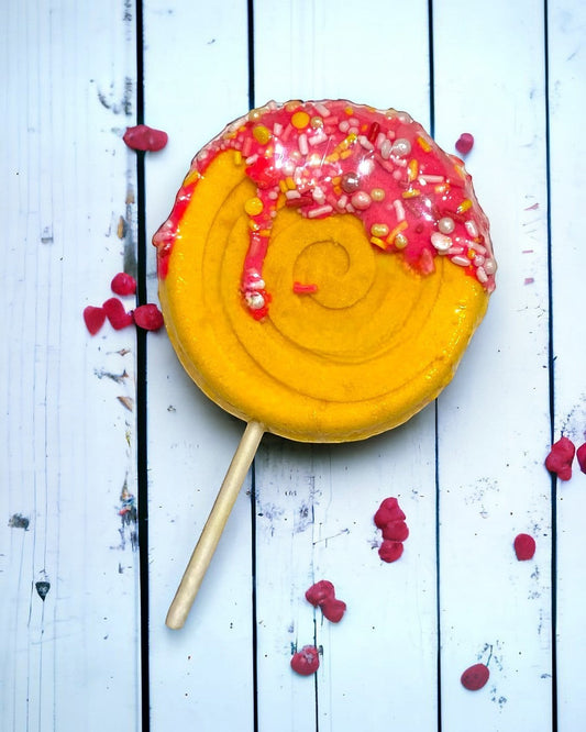Lollipop Bath Bomb - Yellow - Calla Lily Cosmetics + CL kids